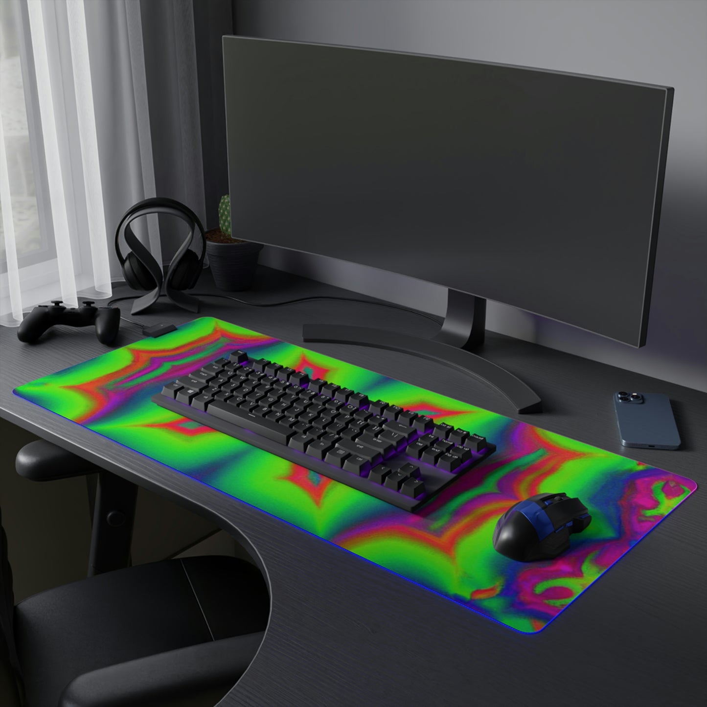 Rock 'n' Rolla Perry - Psychedelic Trippy LED Light Up Gaming Mouse Pad