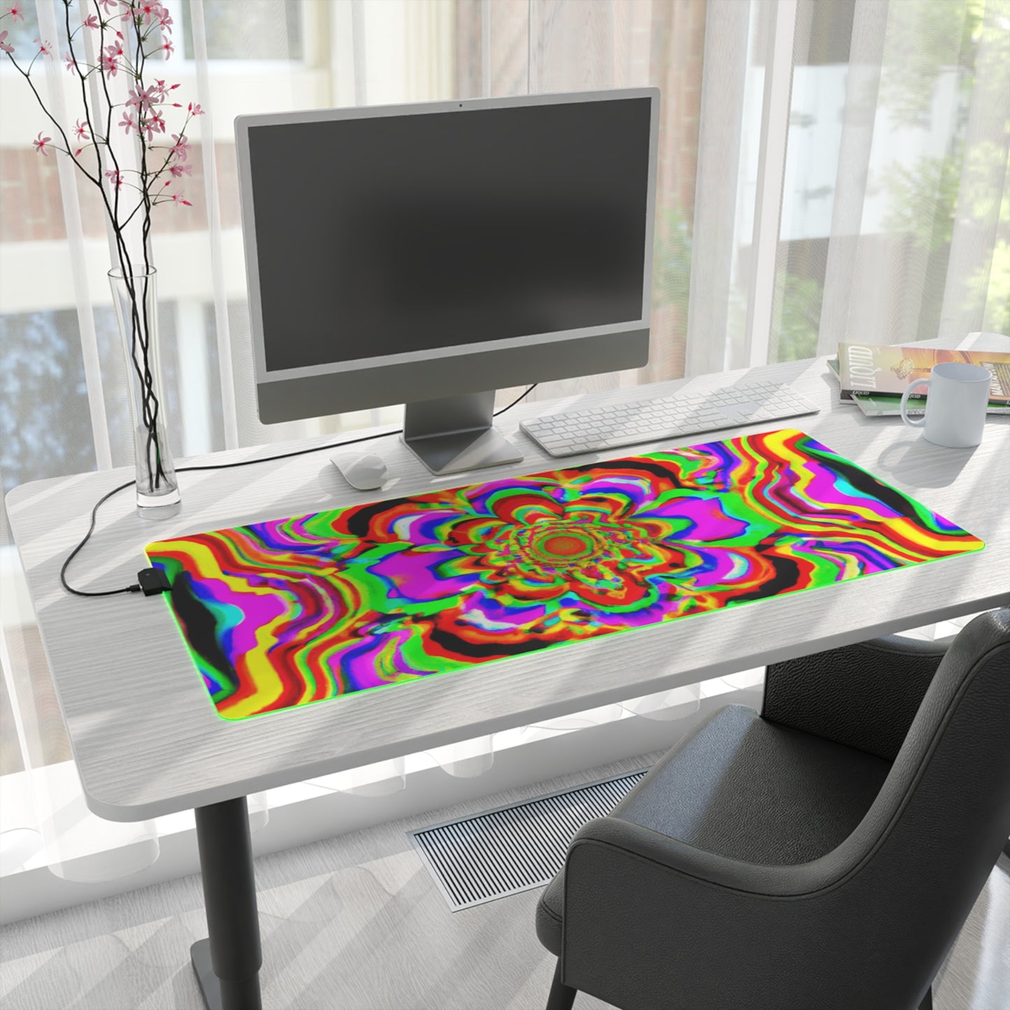 Fanny Flashback - Psychedelic Trippy LED Light Up Gaming Mouse Pad