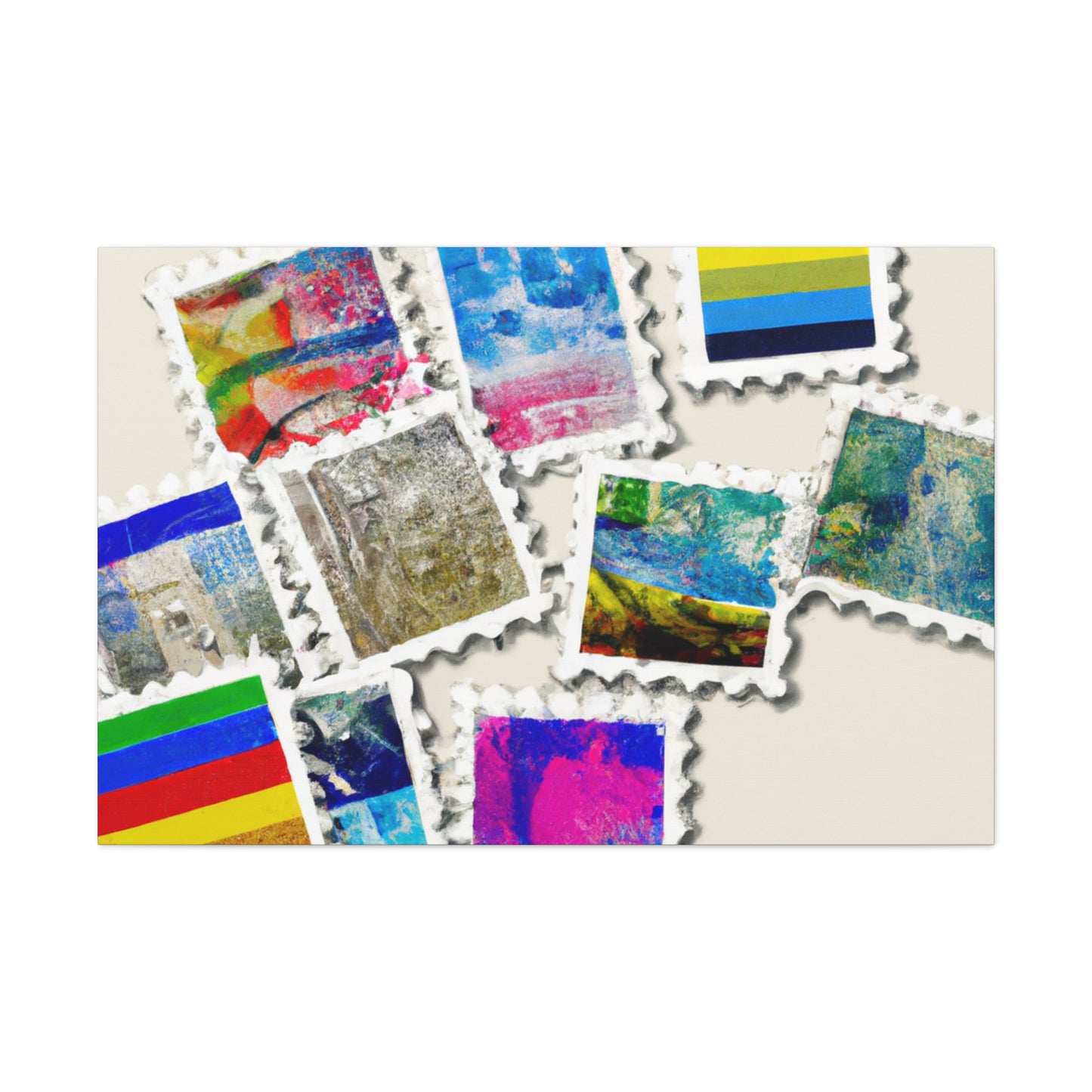 Globalizing: A Stamp Odyssey - Postage Stamp Collector Canvas Wall Art