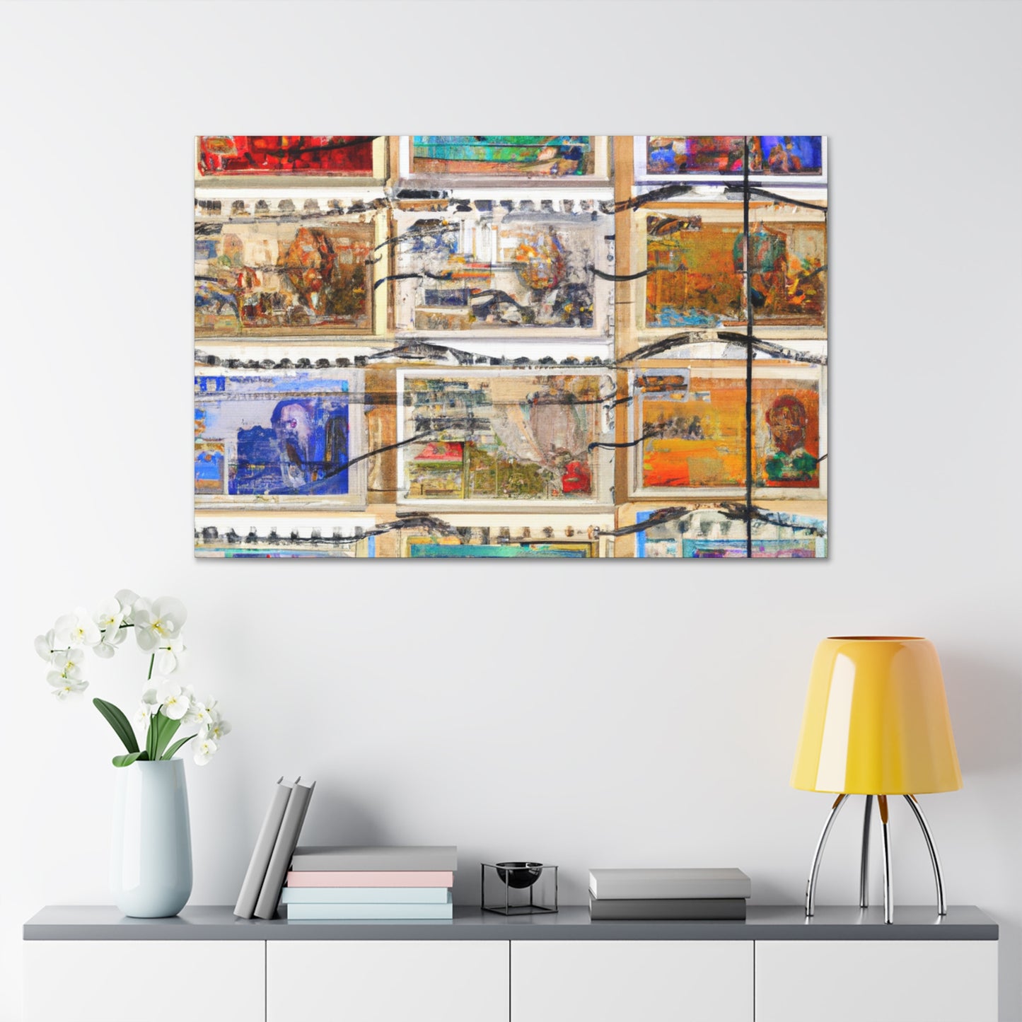 Global Connections stamp series - Postage Stamp Collector Canvas Wall Art