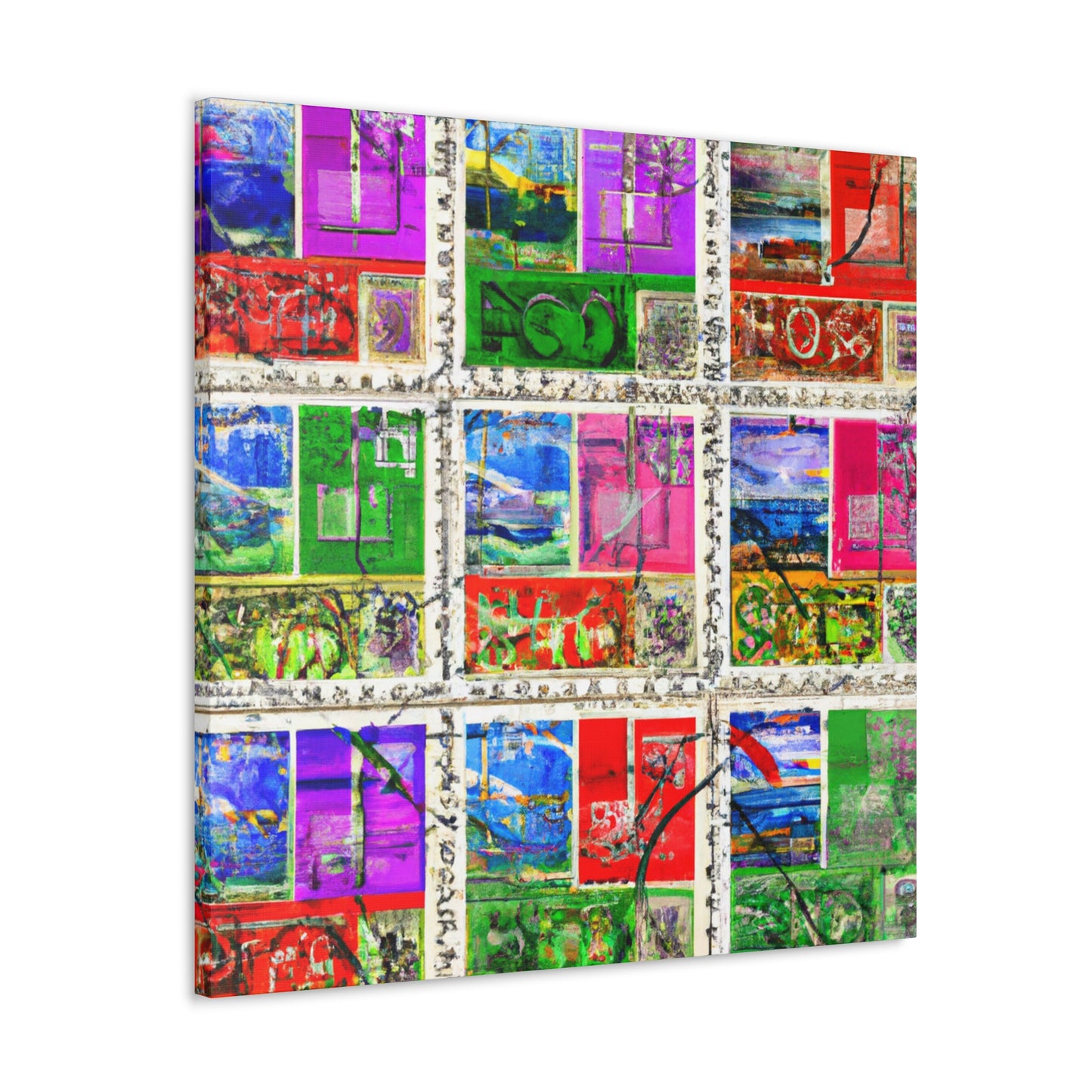 "International Expressions" - Postage Stamp Collector Canvas Wall Art