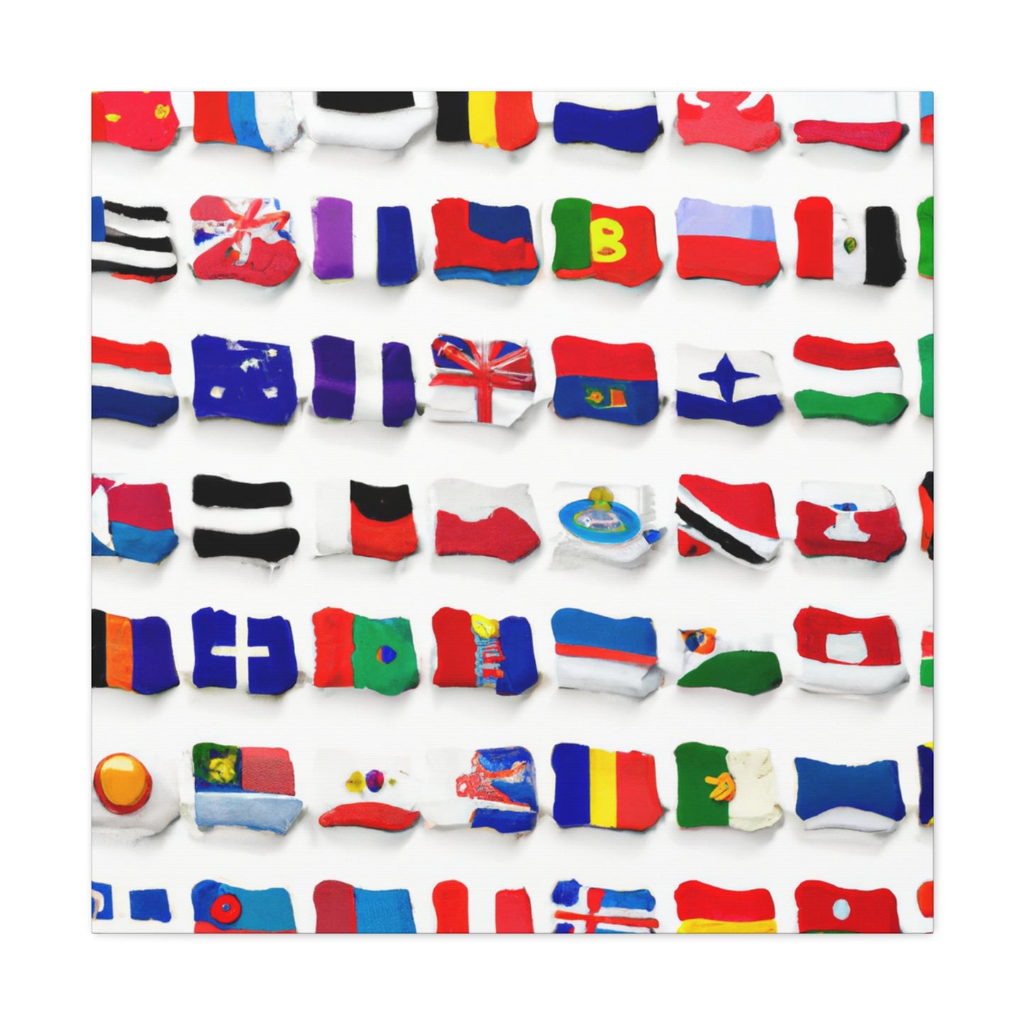 Annabella Haines (1818-1886) - Flags Of The World Canvas Wall Art