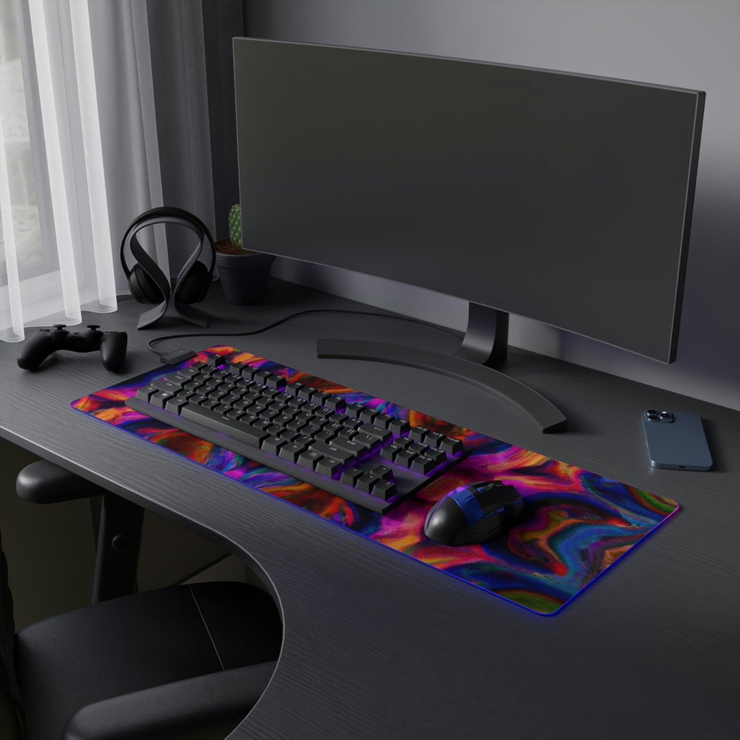 Rocky Robotox - Psychedelic Trippy LED Light Up Gaming Mouse Pad