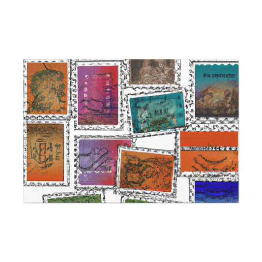 International Traveling Art Stamps - Postage Stamp Collector Canvas Wall Art