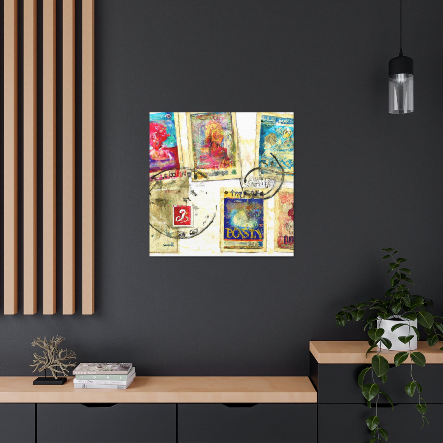 "Global Wonders" - Postage Stamp Collector Canvas Wall Art