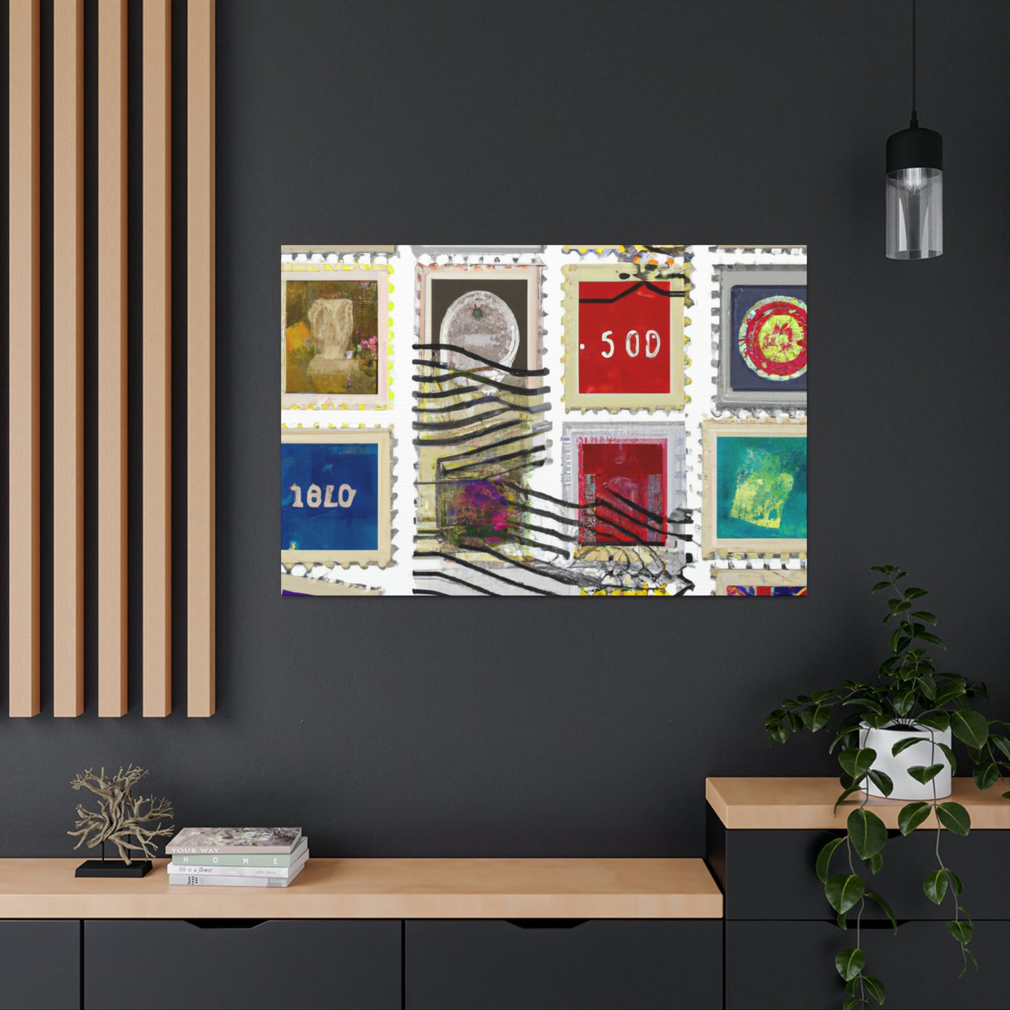 World Wonders Collection - Postage Stamp Collector Canvas Wall Art