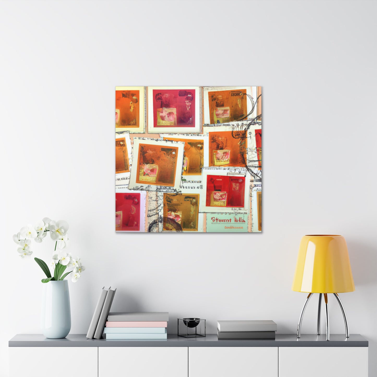 "Globetrotter Momentos" - Postage Stamp Collector Canvas Wall Art