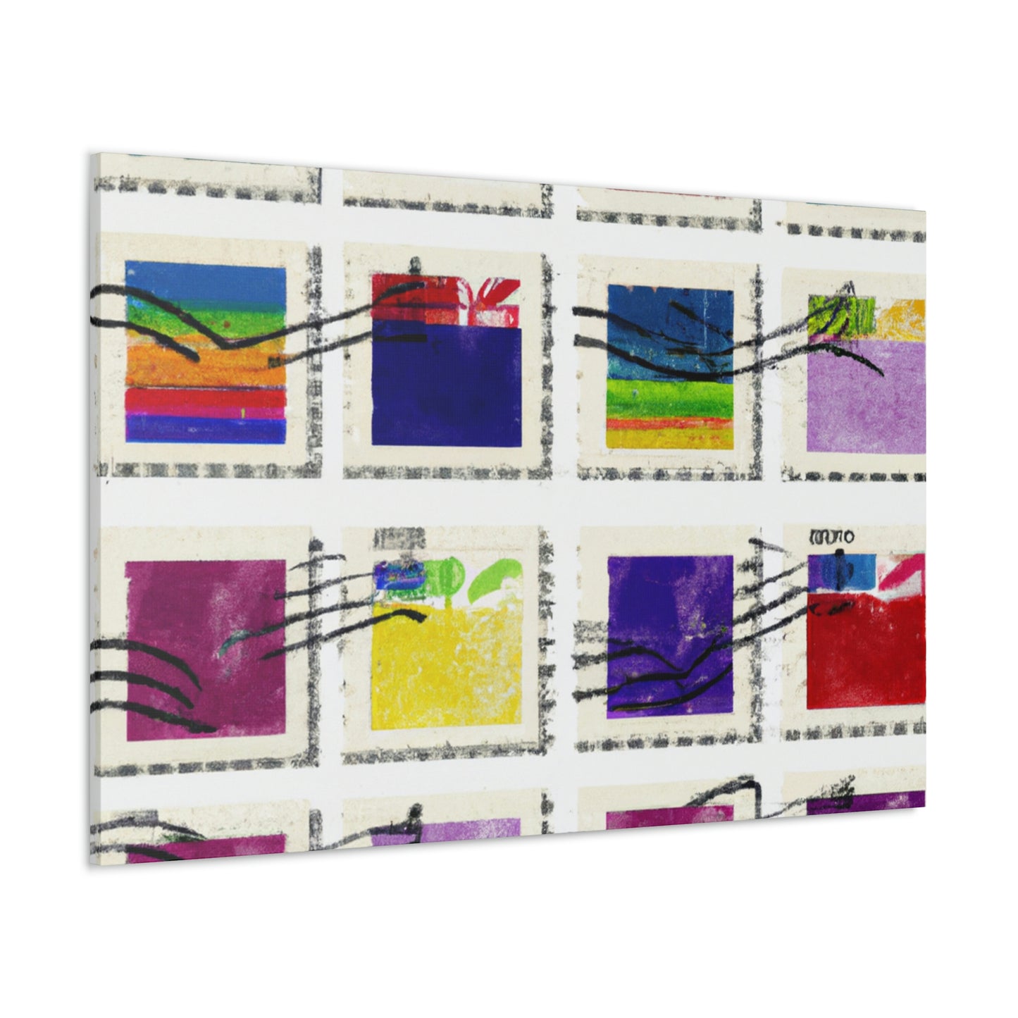 "Cultural Masterpieces" - Postage Stamp Collector Canvas Wall Art