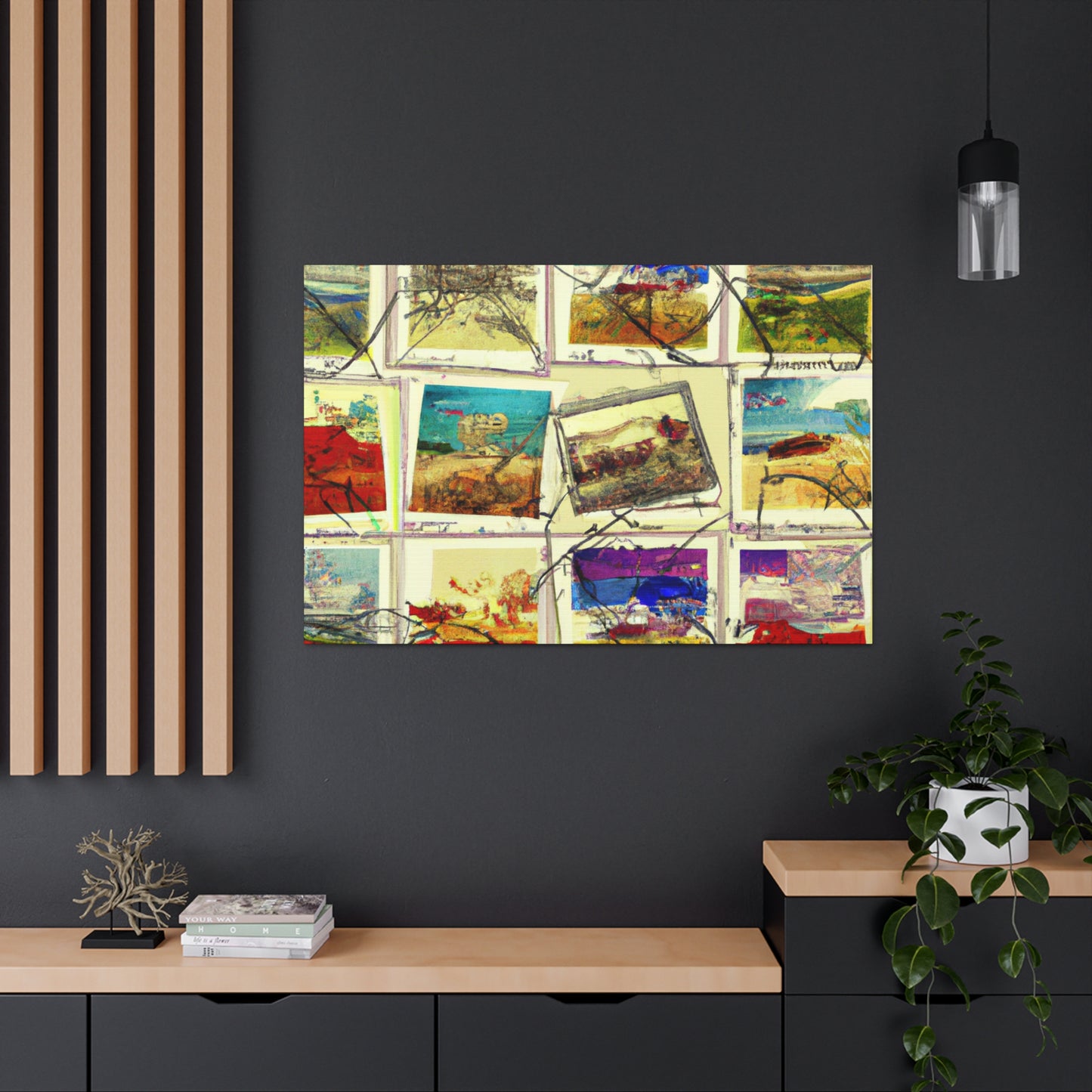 International Art Series - Postage Stamp Collector Canvas Wall Art