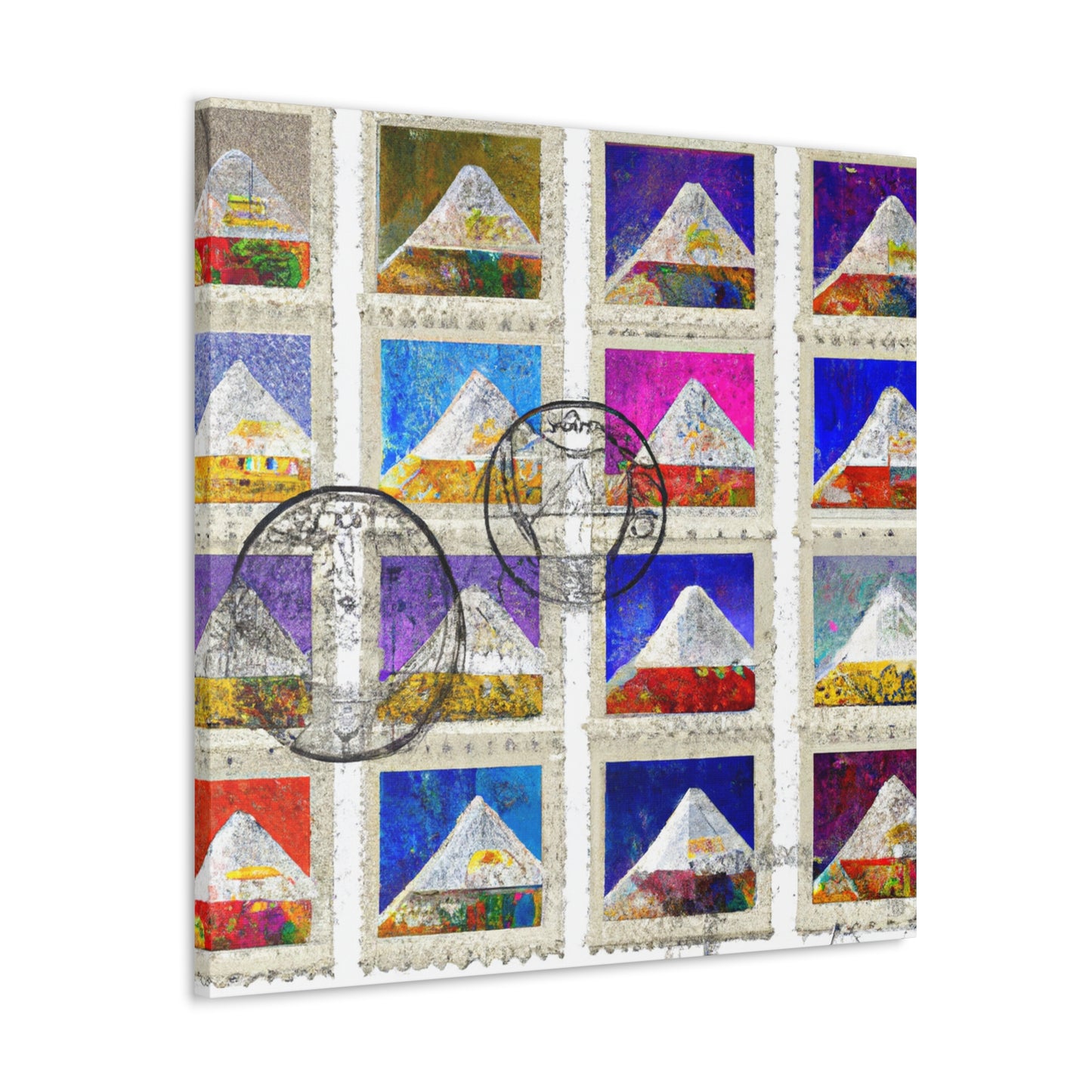 "Global Treasures" - Postage Stamp Collector Canvas Wall Art