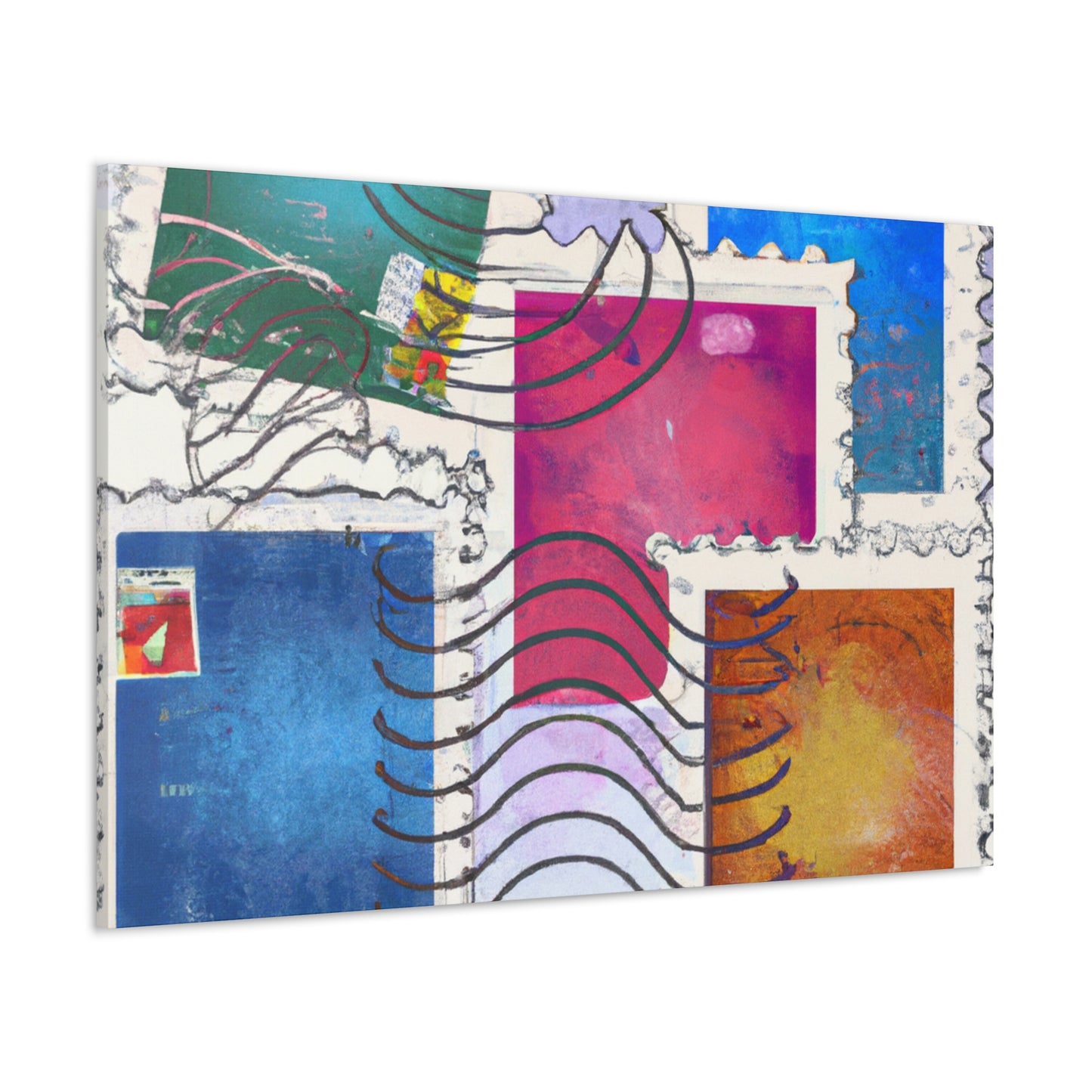 Globetrotting Stamps - Postage Stamp Collector Canvas Wall Art