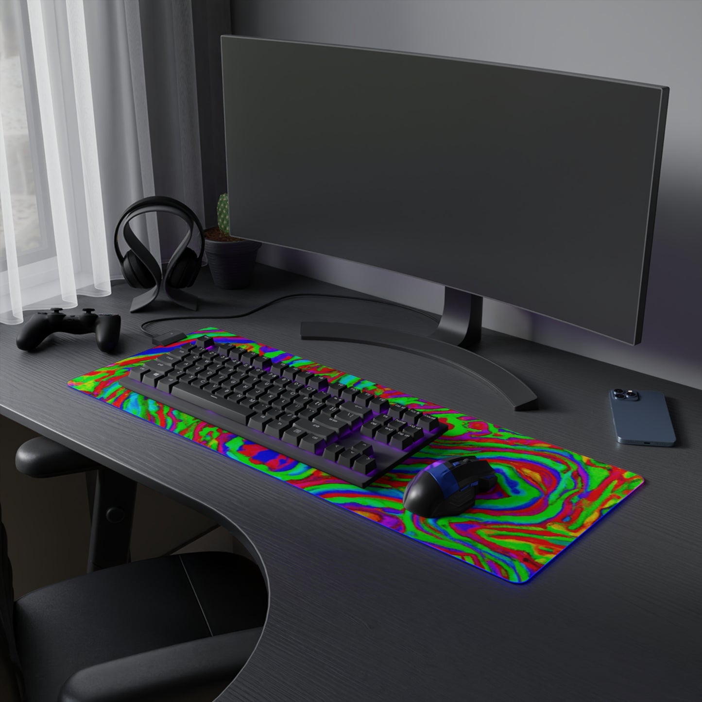 Rocko "The Rocket" Rockefellare - Psychedelic Trippy LED Light Up Gaming Mouse Pad