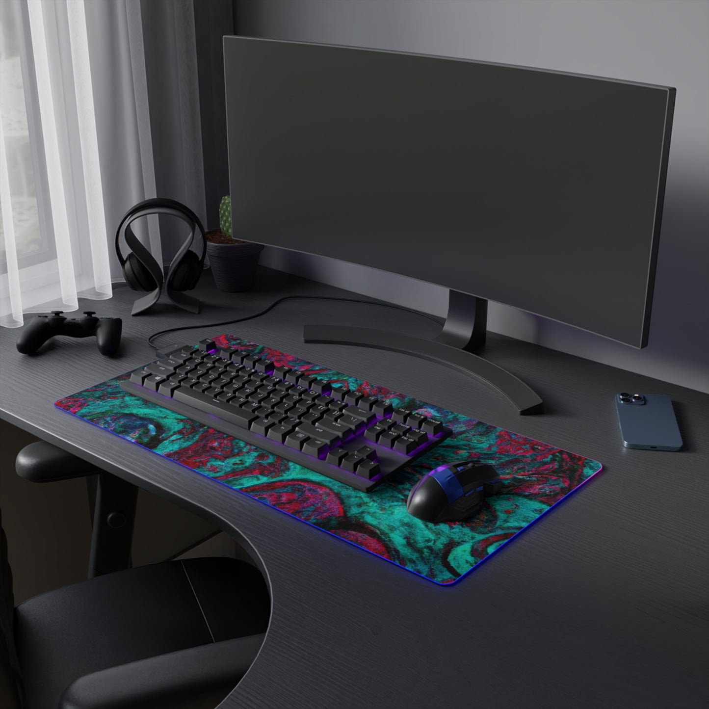 Stanley Sparkplug - Psychedelic Trippy LED Light Up Gaming Mouse Pad