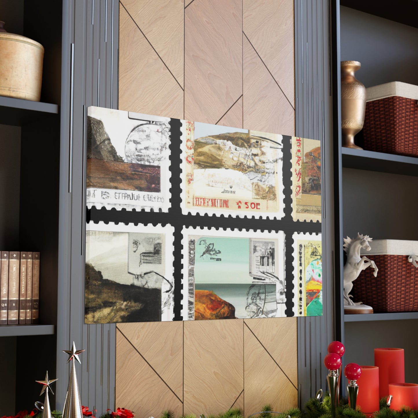 Globetrotter's Gallery - Postage Stamp Collector Canvas Wall Art