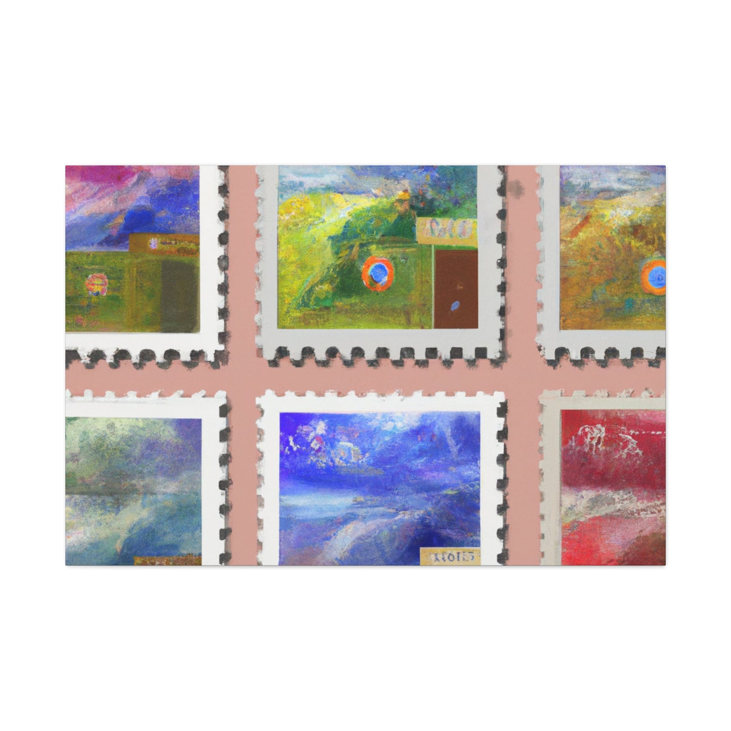 Global Expressions: Historic Treasures Stamp Collection. - Postage Stamp Collector Canvas Wall Art