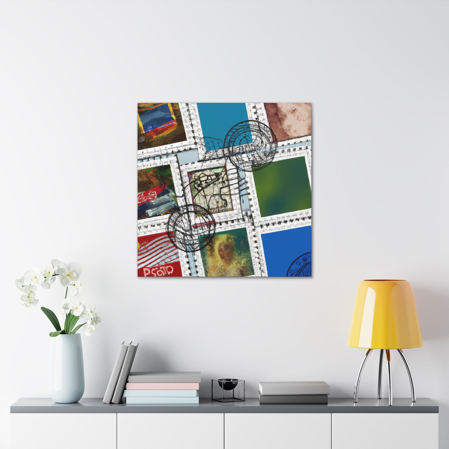 Global Inclusion Stamp - Postage Stamp Collector Canvas Wall Art