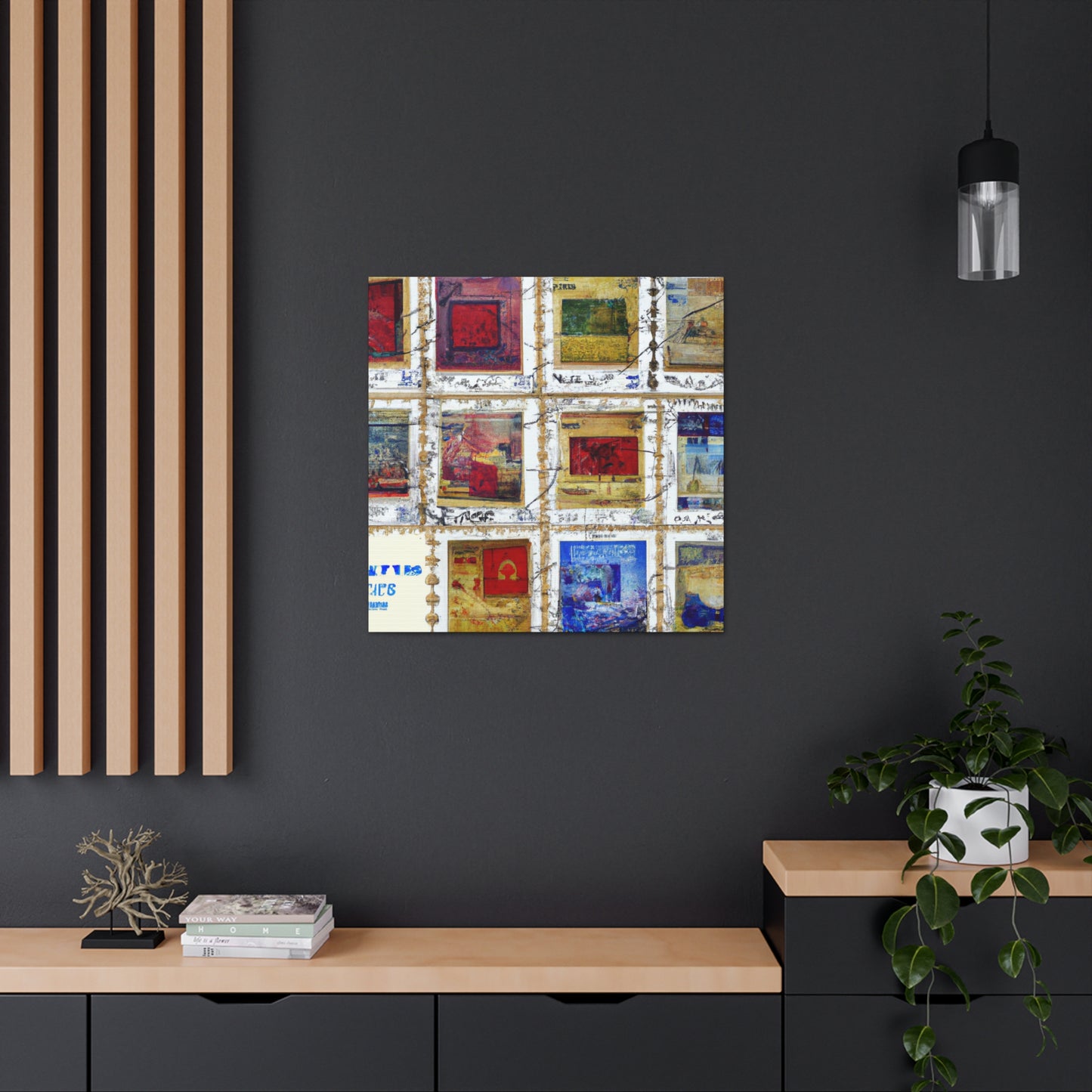 "Global Passport Stamps" - Postage Stamp Collector Canvas Wall Art