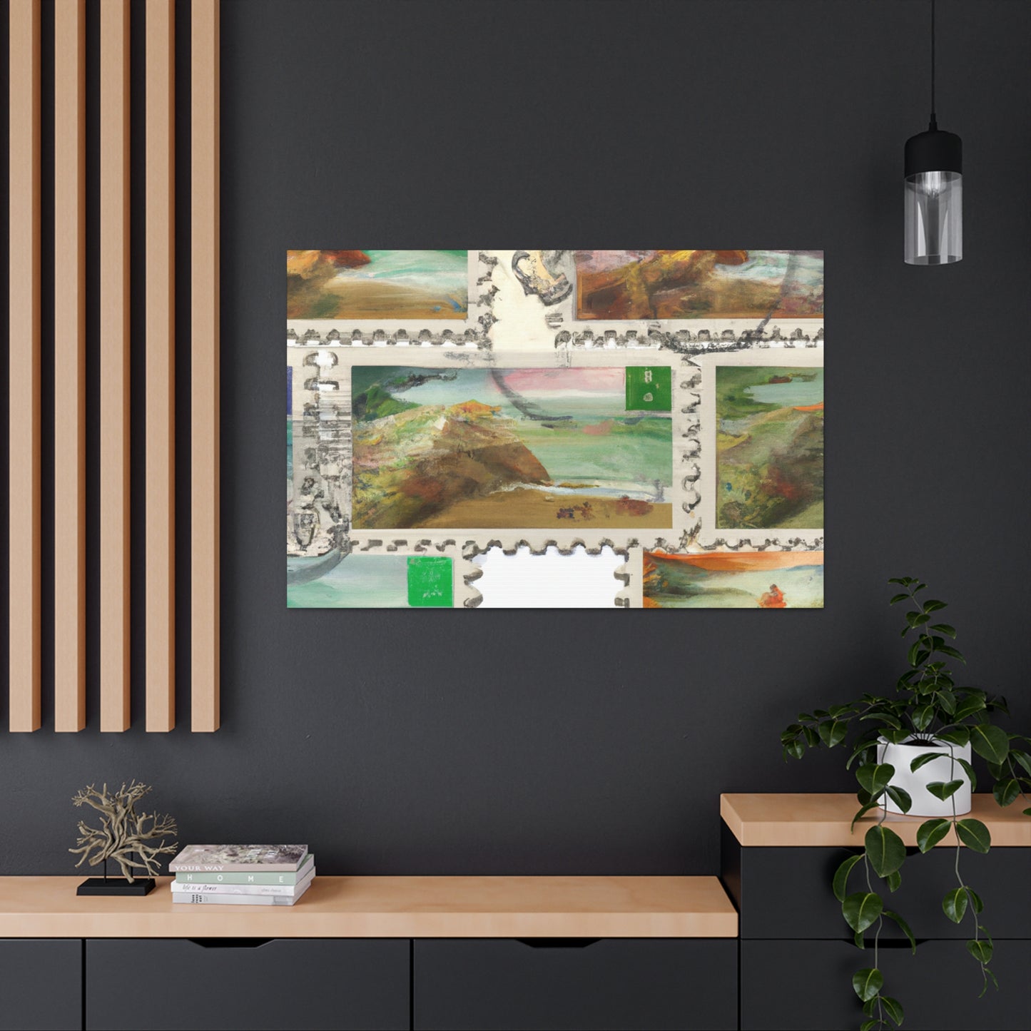 'International Postage' or 'Global Stamp Collection'. - Postage Stamp Collector Canvas Wall Art