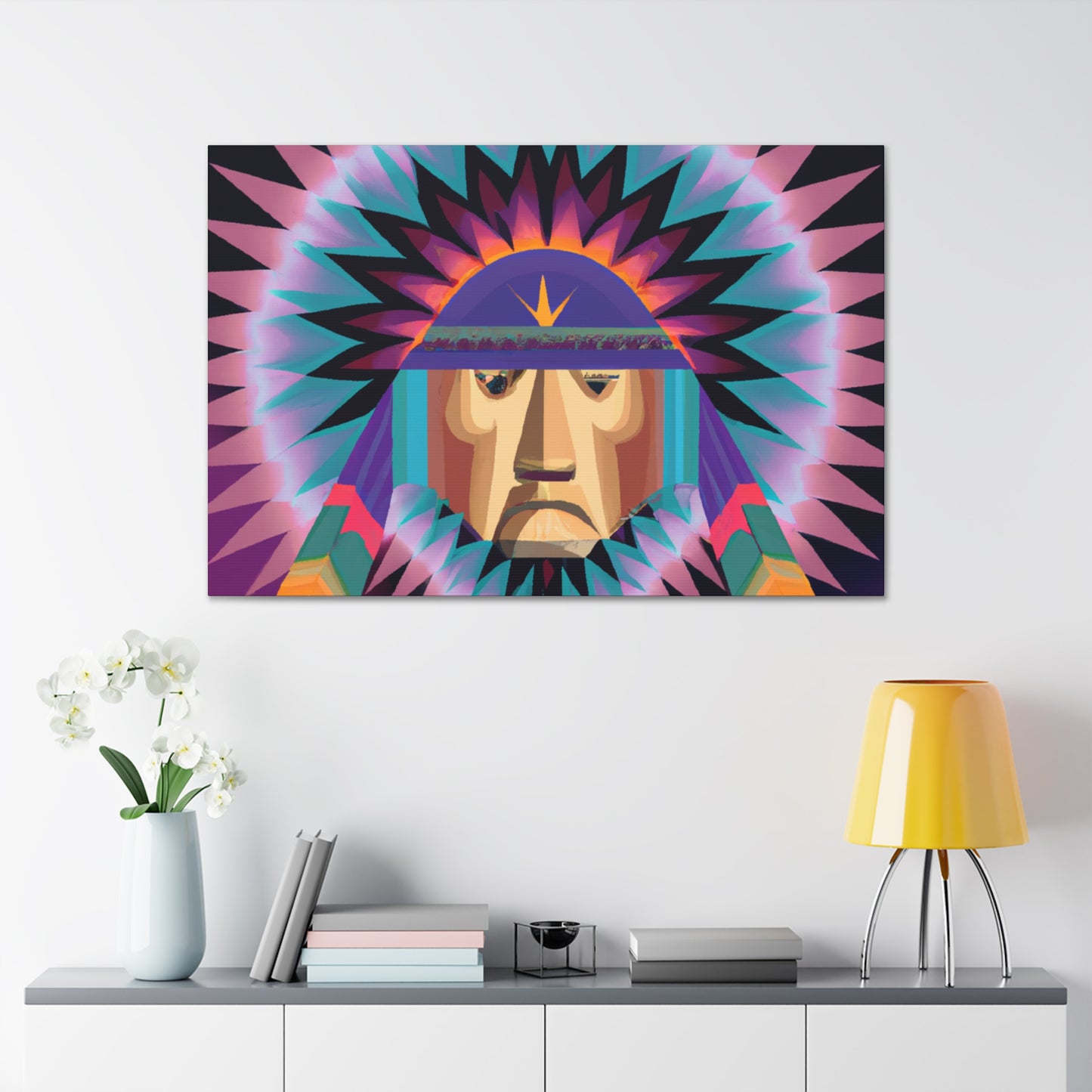 Tecumseh Strongbear - Native American Indian Canvas Wall Art