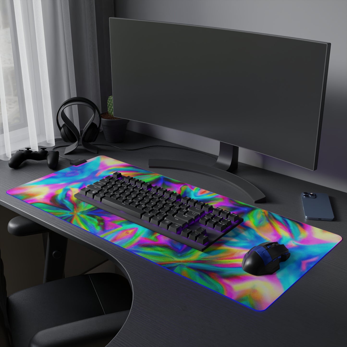 Alexander "Lucky" Ace - Psychedelic Trippy LED Light Up Gaming Mouse Pad