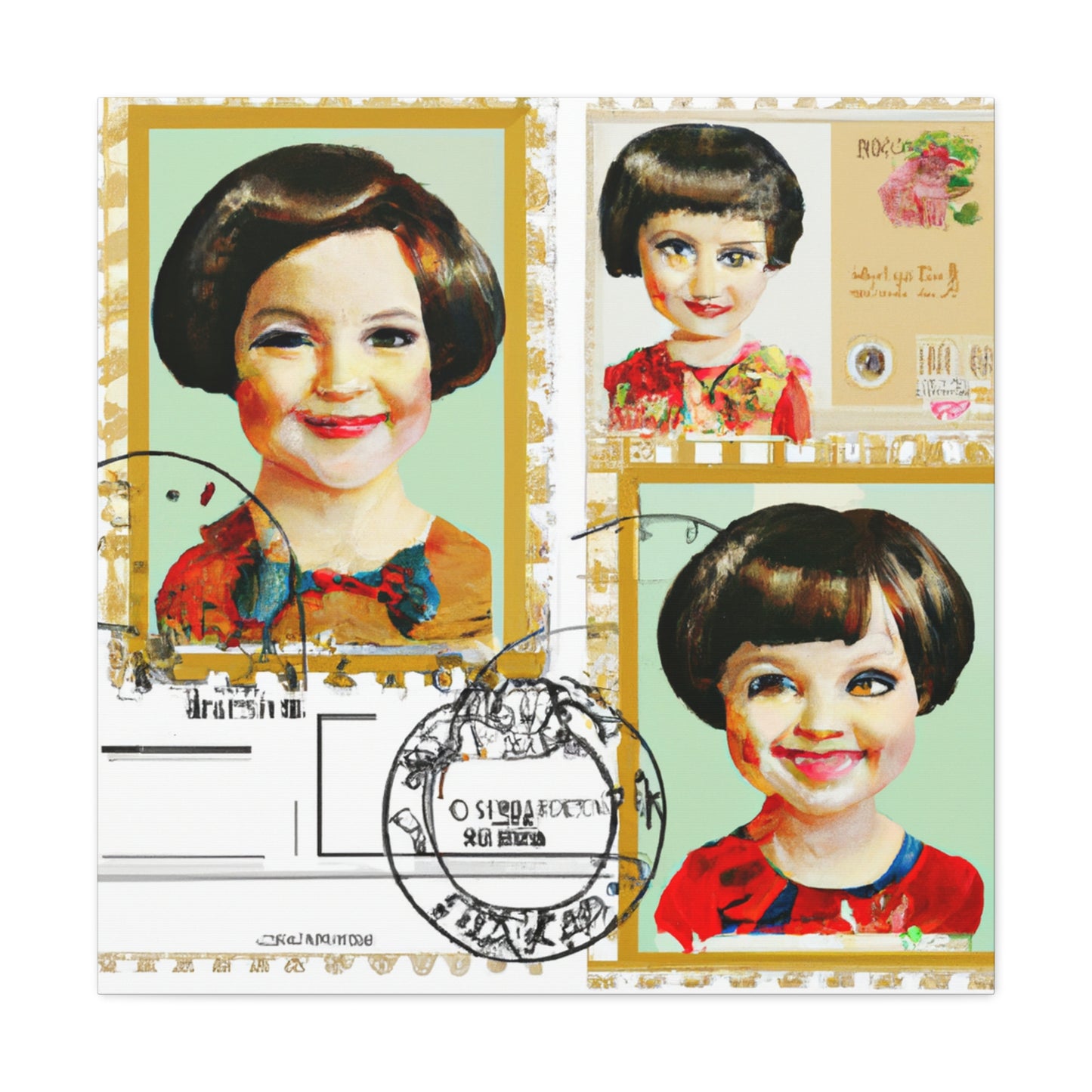 Global Stamp Collection - Postage Stamp Collector Canvas Wall Art