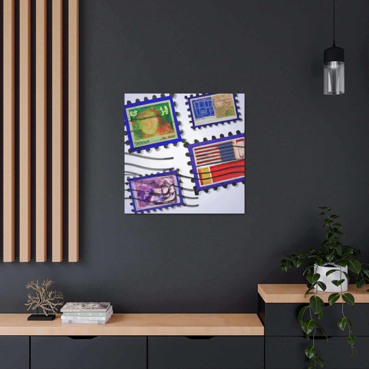 World Heritage Postage Collection - Postage Stamp Collector Canvas Wall Art