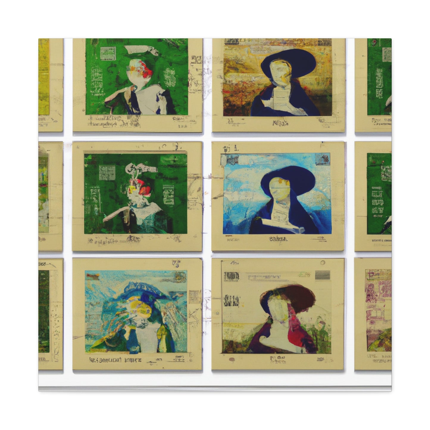 Time Travelers: Capturing Global Histories - Postage Stamp Collector Canvas Wall Art