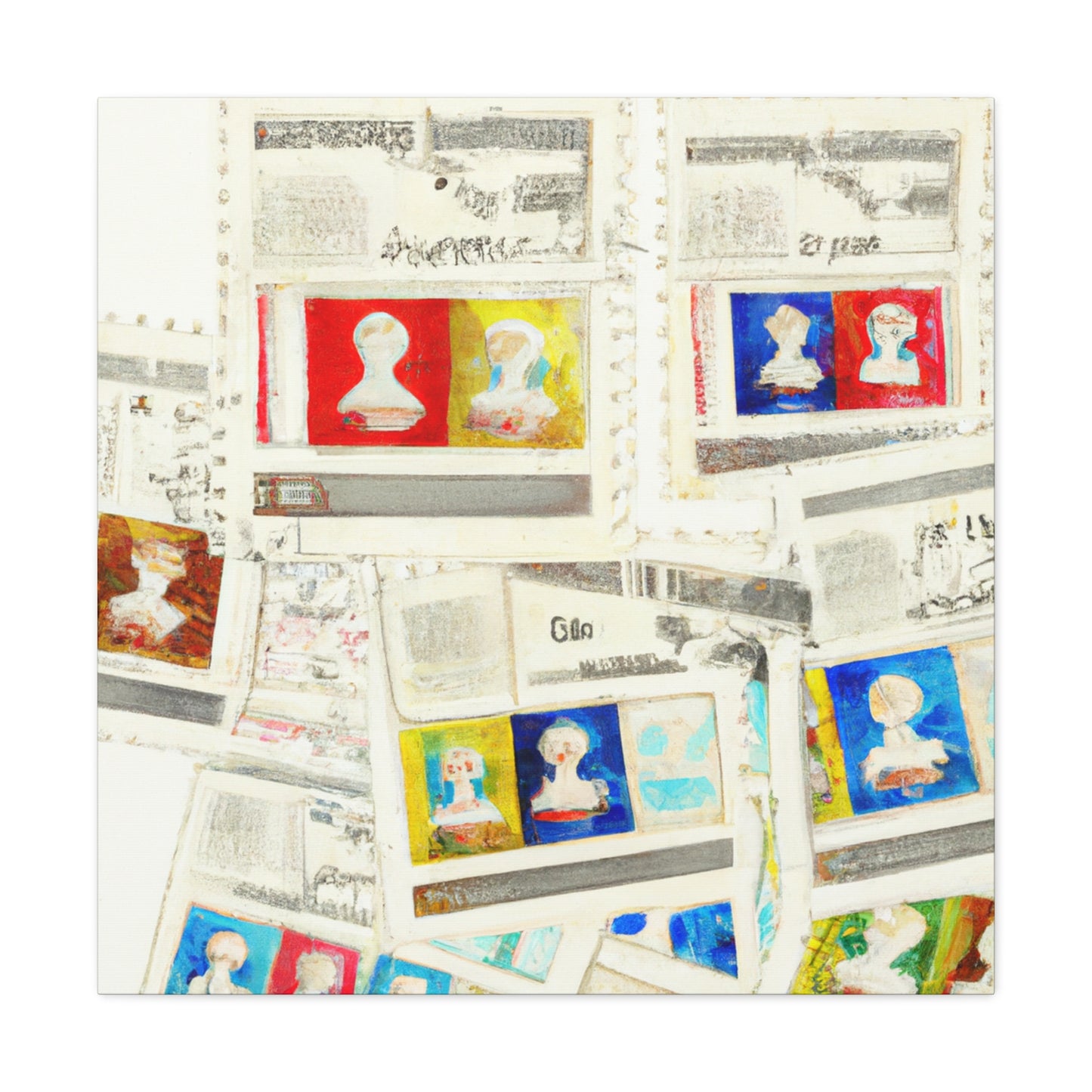 Global Friendship Stamps - Postage Stamp Collector Canvas Wall Art