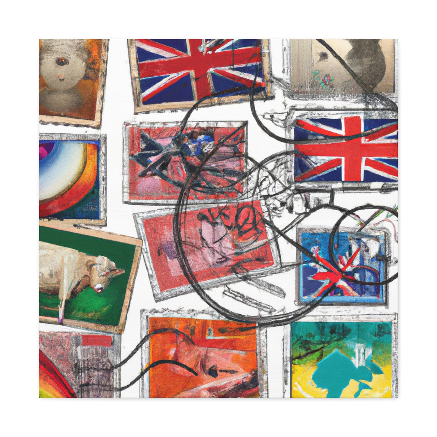 Global Commemorative Stamps - Postage Stamp Collector Canvas Wall Art