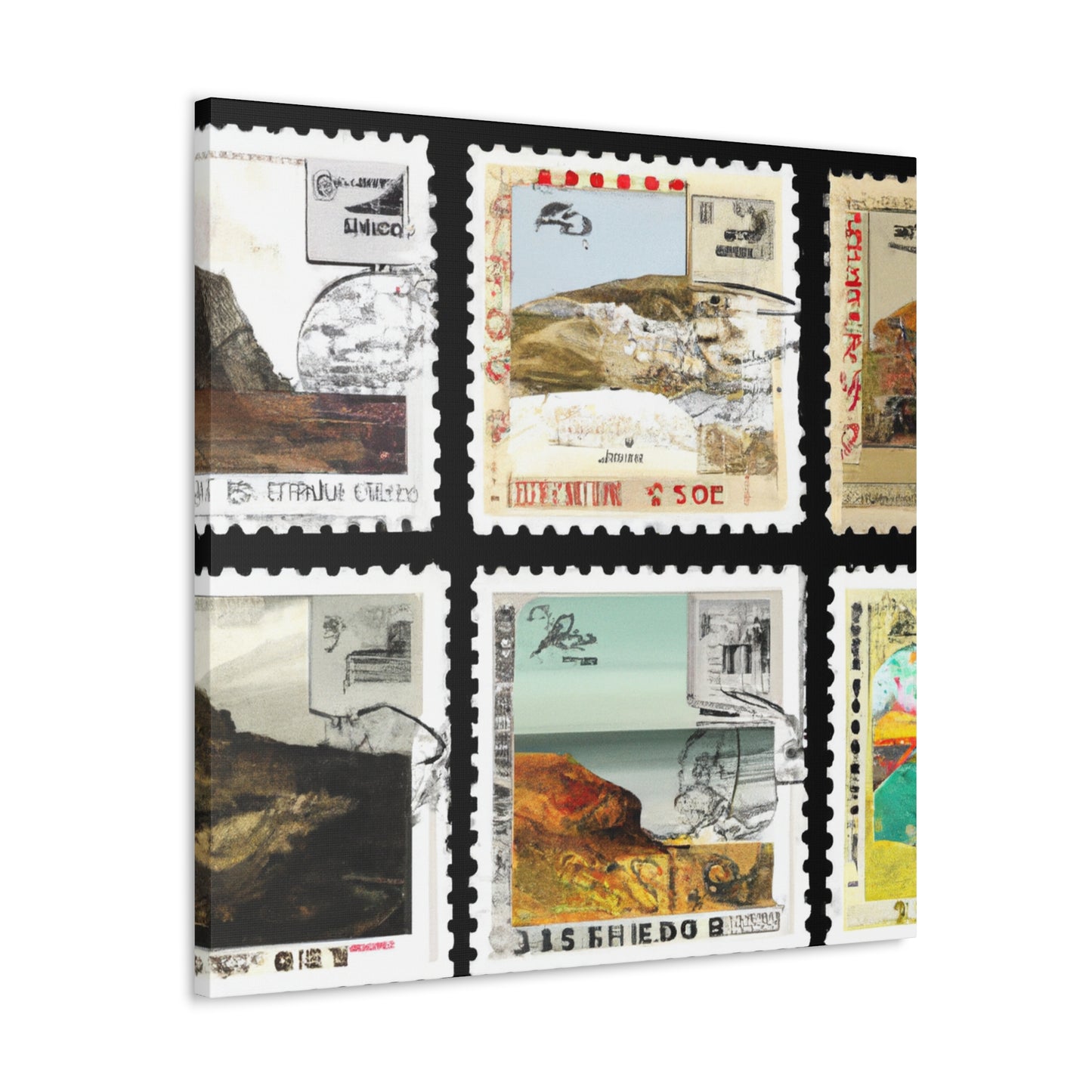 Globetrotter's Gallery - Postage Stamp Collector Canvas Wall Art