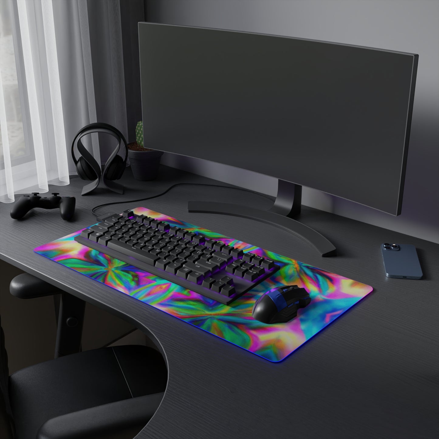 Alexander "Lucky" Ace - Psychedelic Trippy LED Light Up Gaming Mouse Pad