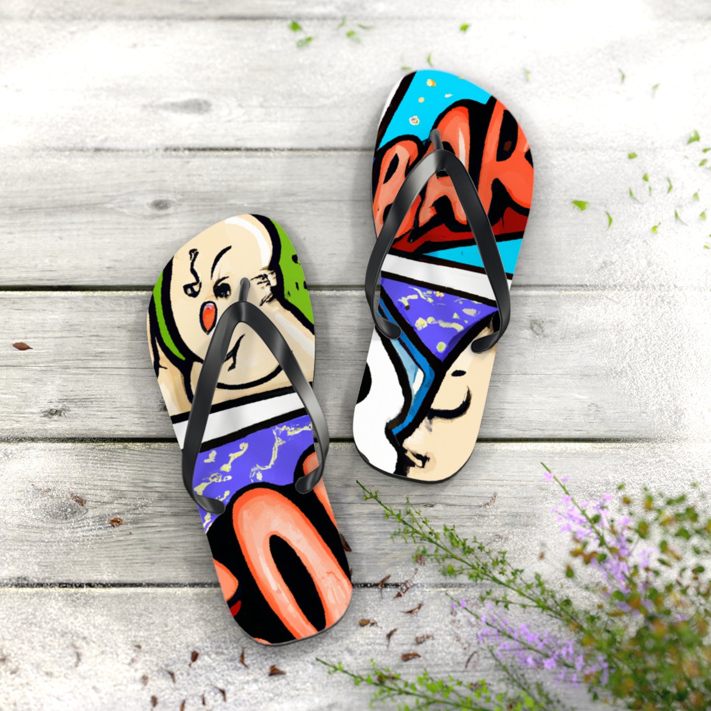 Captain Lightning Strike - Comics Collector Flip Flop Beach Sandals