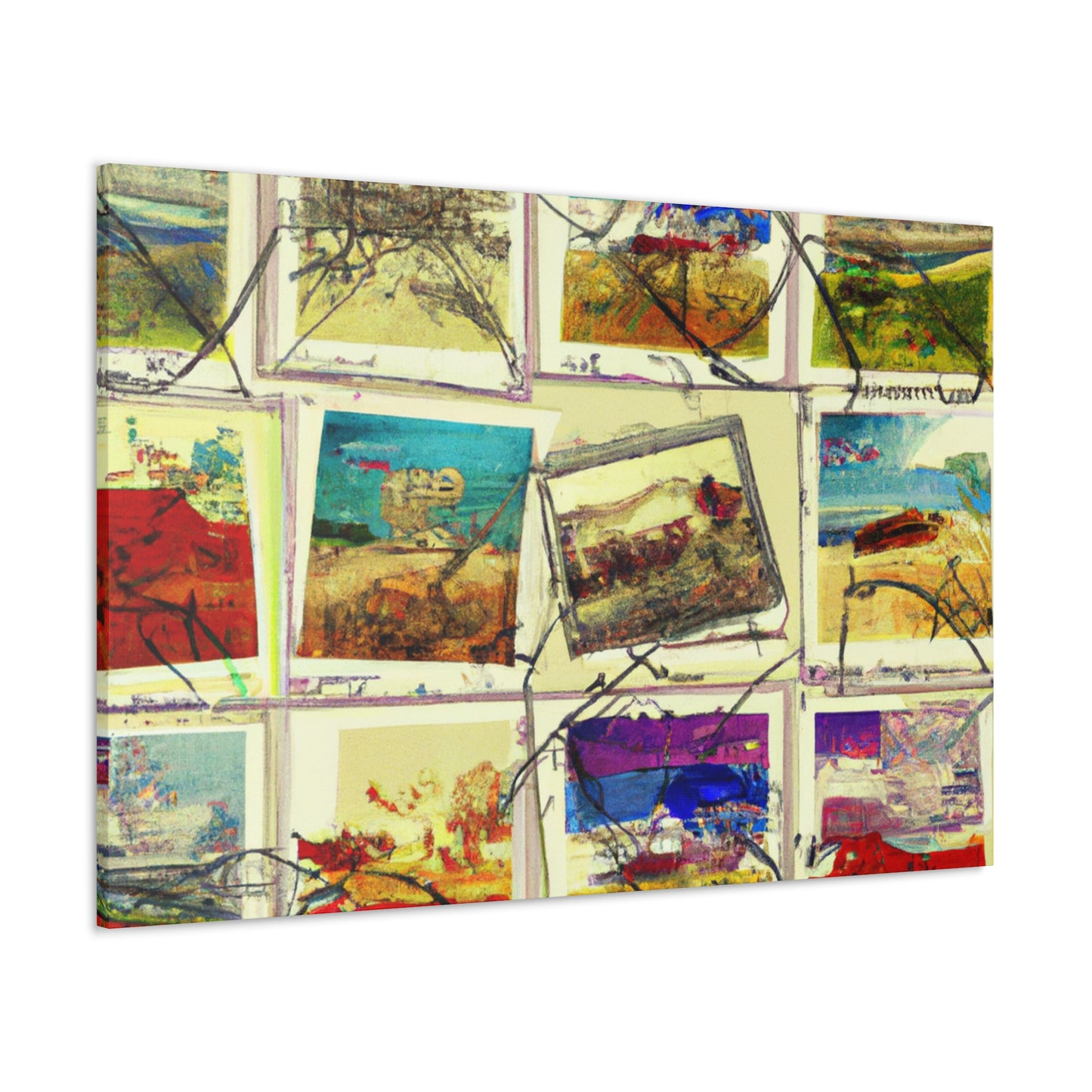 International Art Series - Postage Stamp Collector Canvas Wall Art