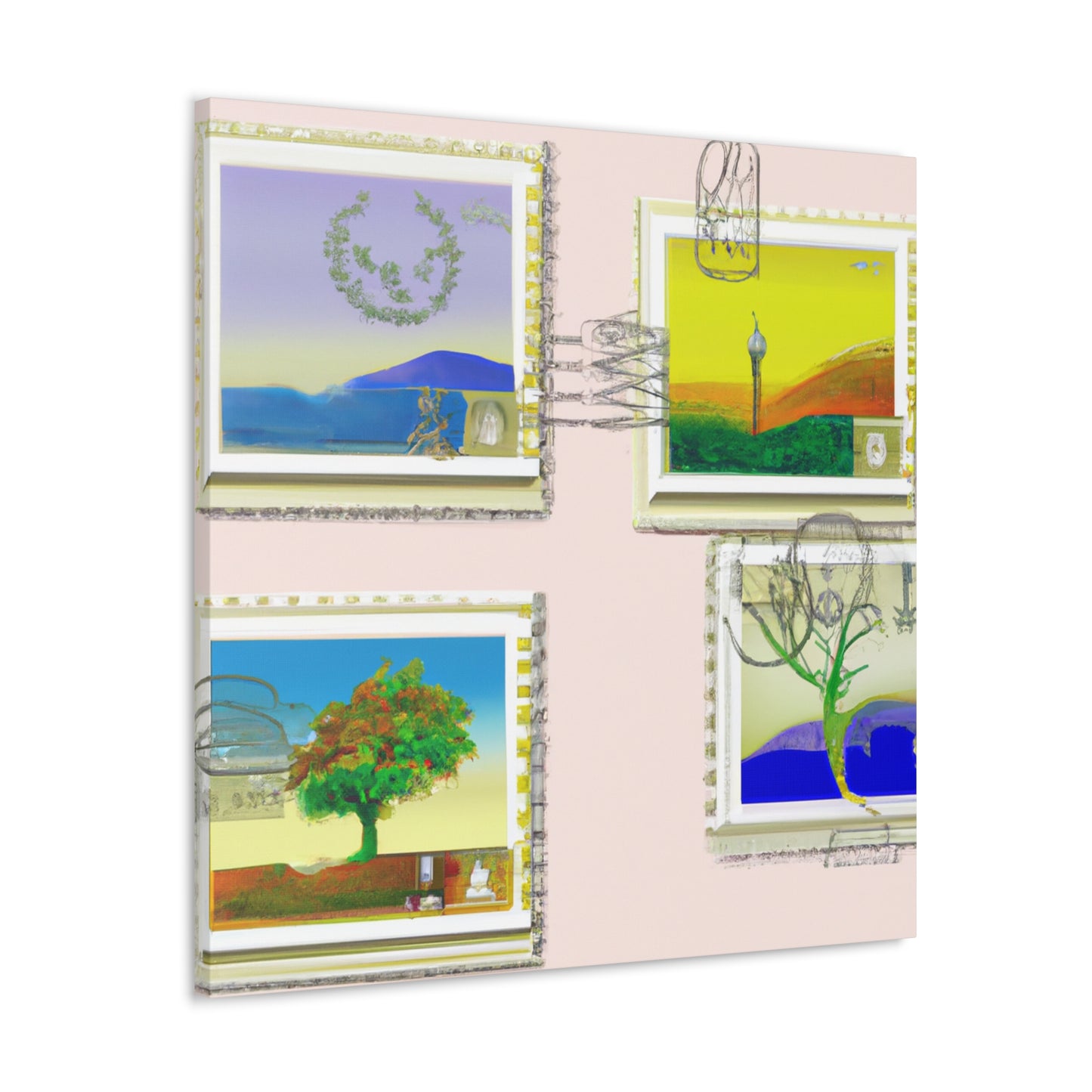 “Worldwide Wonders” Postage Stamps - Postage Stamp Collector Canvas Wall Art