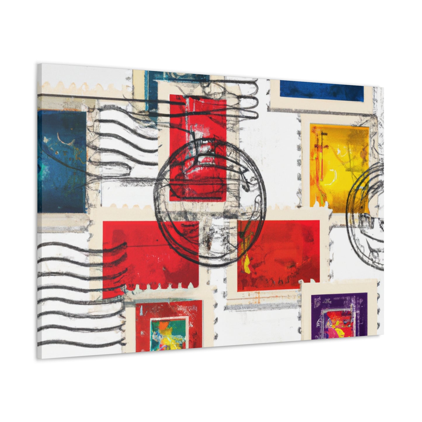 "Cultural Expressions" - Postage Stamp Collector Canvas Wall Art