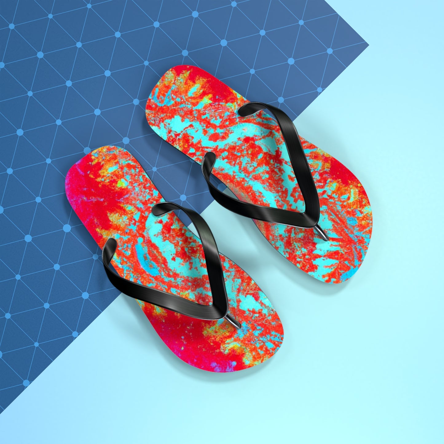 Dorthea Silverton - Psychedelic Trippy Flip Flop Beach Sandals