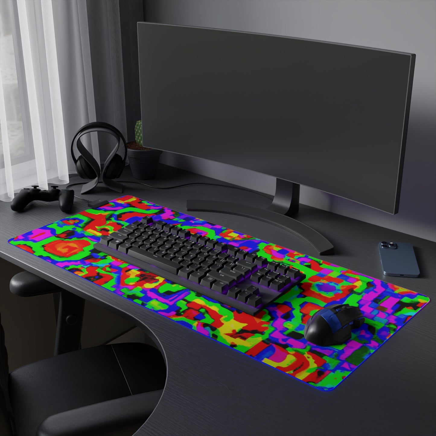 Rocky Roadster - Psychedelic Trippy LED Light Up Gaming Mouse Pad