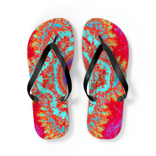 Dorthea Silverton - Psychedelic Trippy Flip Flop Beach Sandals