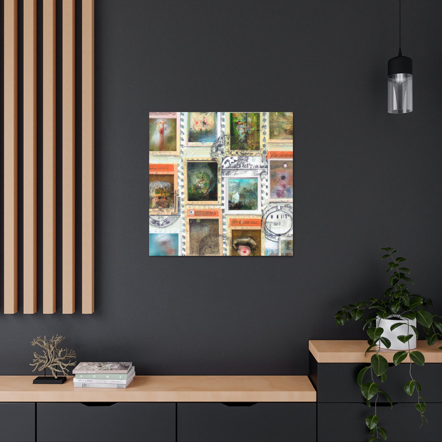 Global Wonders Collection - Postage Stamp Collector Canvas Wall Art