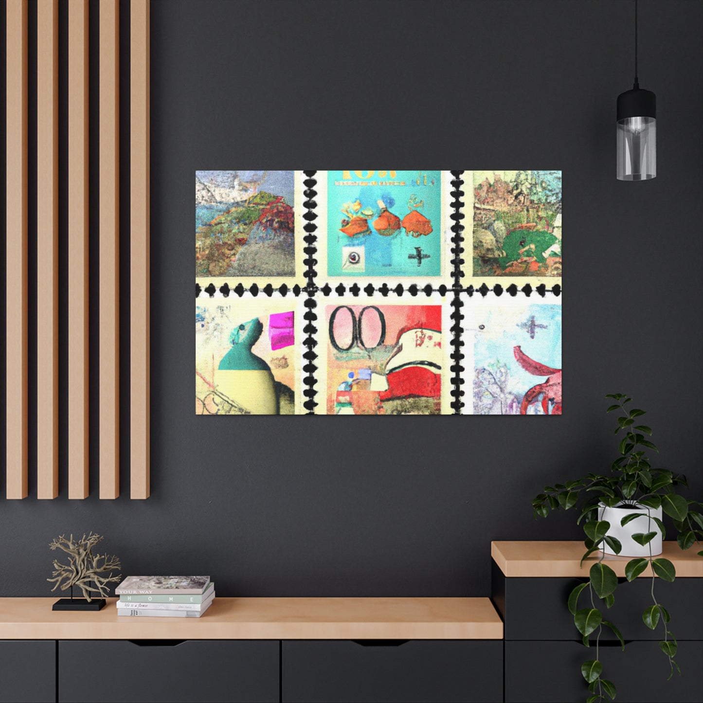 Globelilies - Postage Stamp Collector Canvas Wall Art