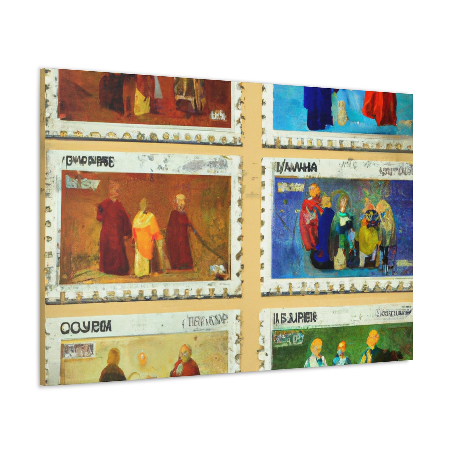 Global Celebration Stamps - Postage Stamp Collector Canvas Wall Art