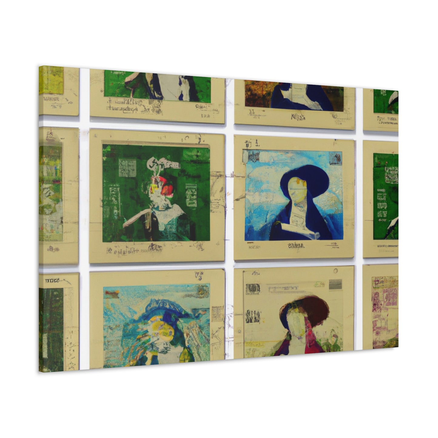 Time Travelers: Capturing Global Histories - Postage Stamp Collector Canvas Wall Art