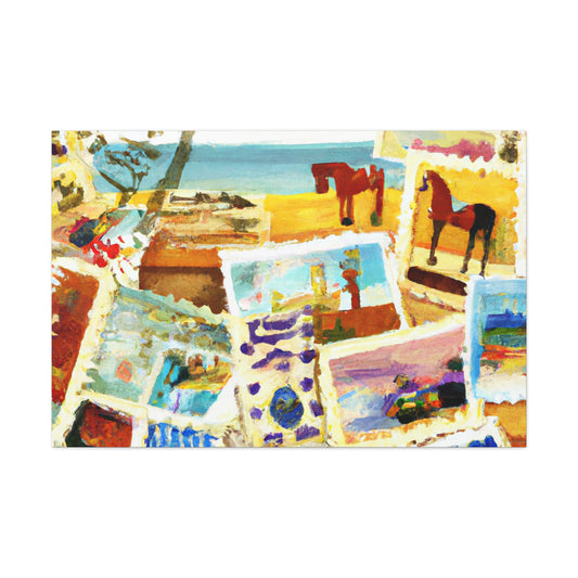 Global Wonders Stamp Collection - Postage Stamp Collector Canvas Wall Art