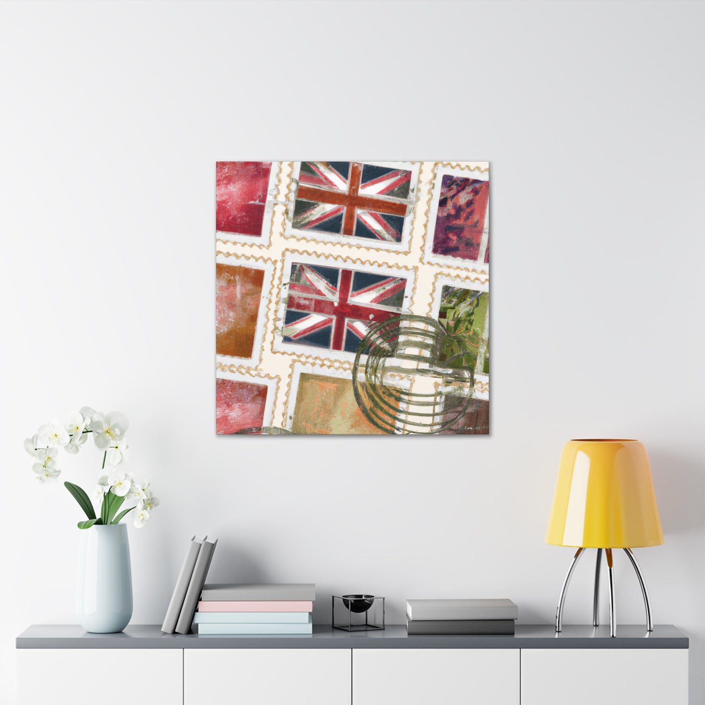 Global Traveler Stamps - Postage Stamp Collector Canvas Wall Art