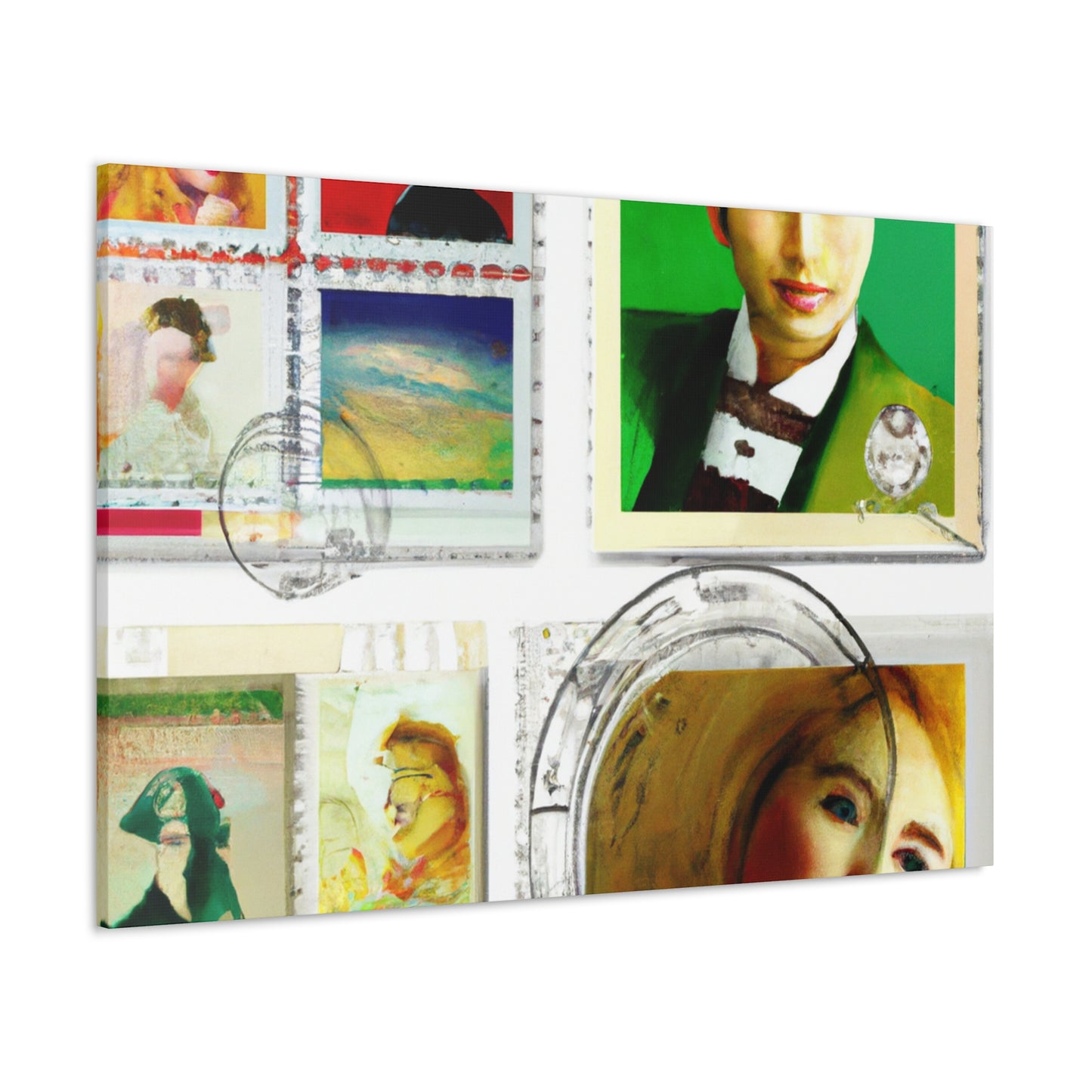 International Melodies Stamp Collection - Postage Stamp Collector Canvas Wall Art