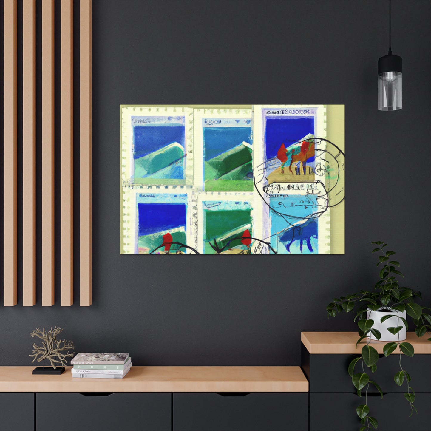 "Global Wonders" Stamps - Postage Stamp Collector Canvas Wall Art