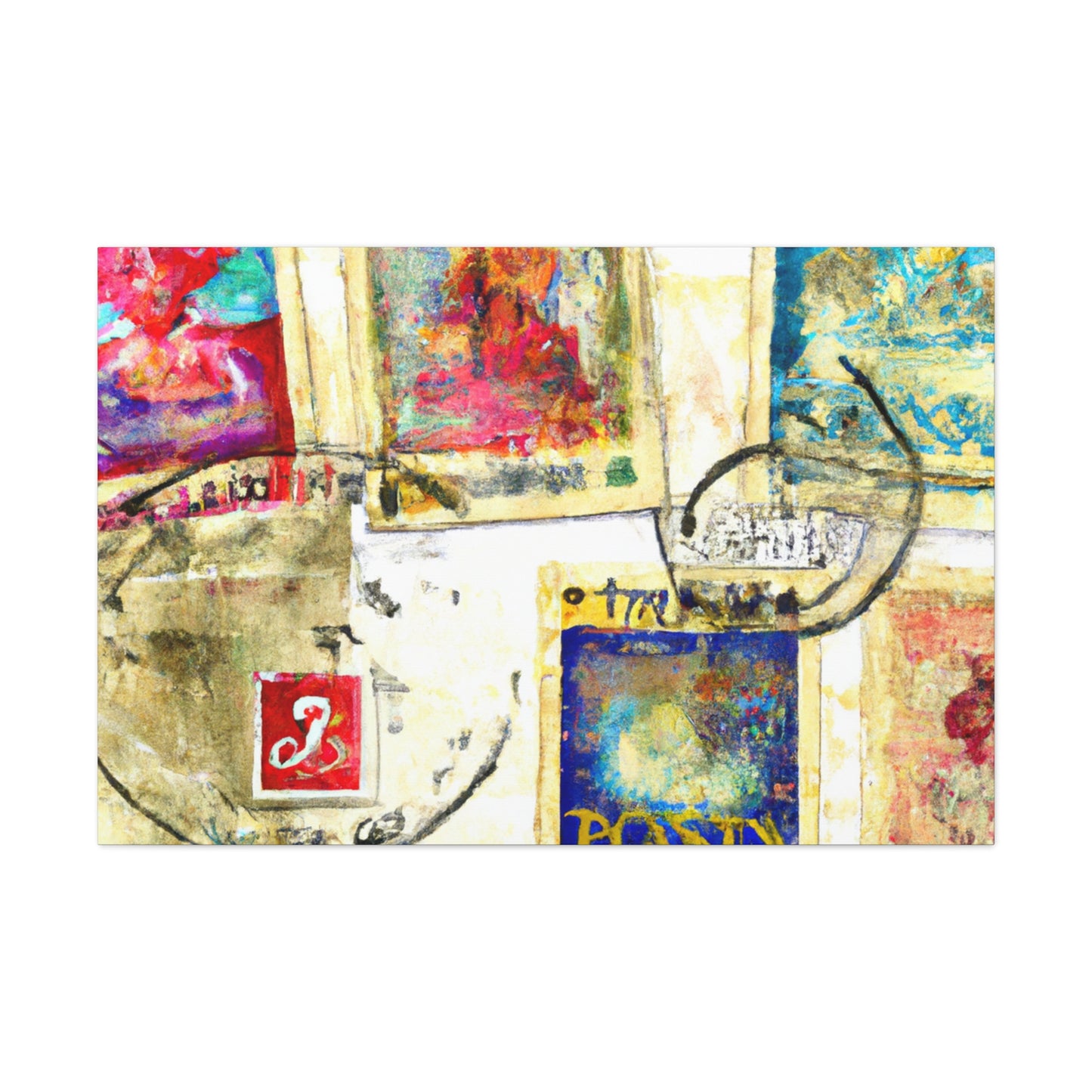 "Global Wonders" - Postage Stamp Collector Canvas Wall Art