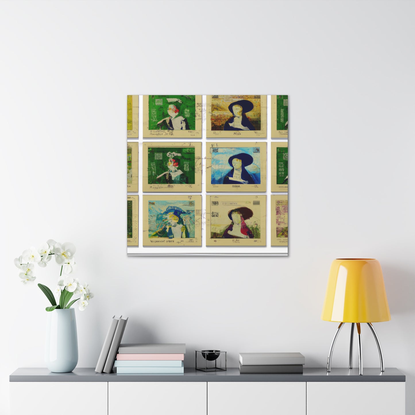 Time Travelers: Capturing Global Histories - Postage Stamp Collector Canvas Wall Art