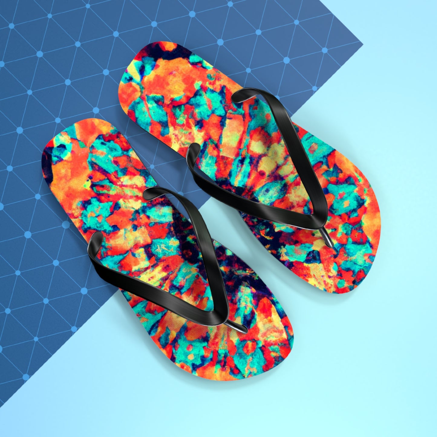 Ebeneezer Footman. - Psychedelic Trippy Flip Flop Beach Sandals