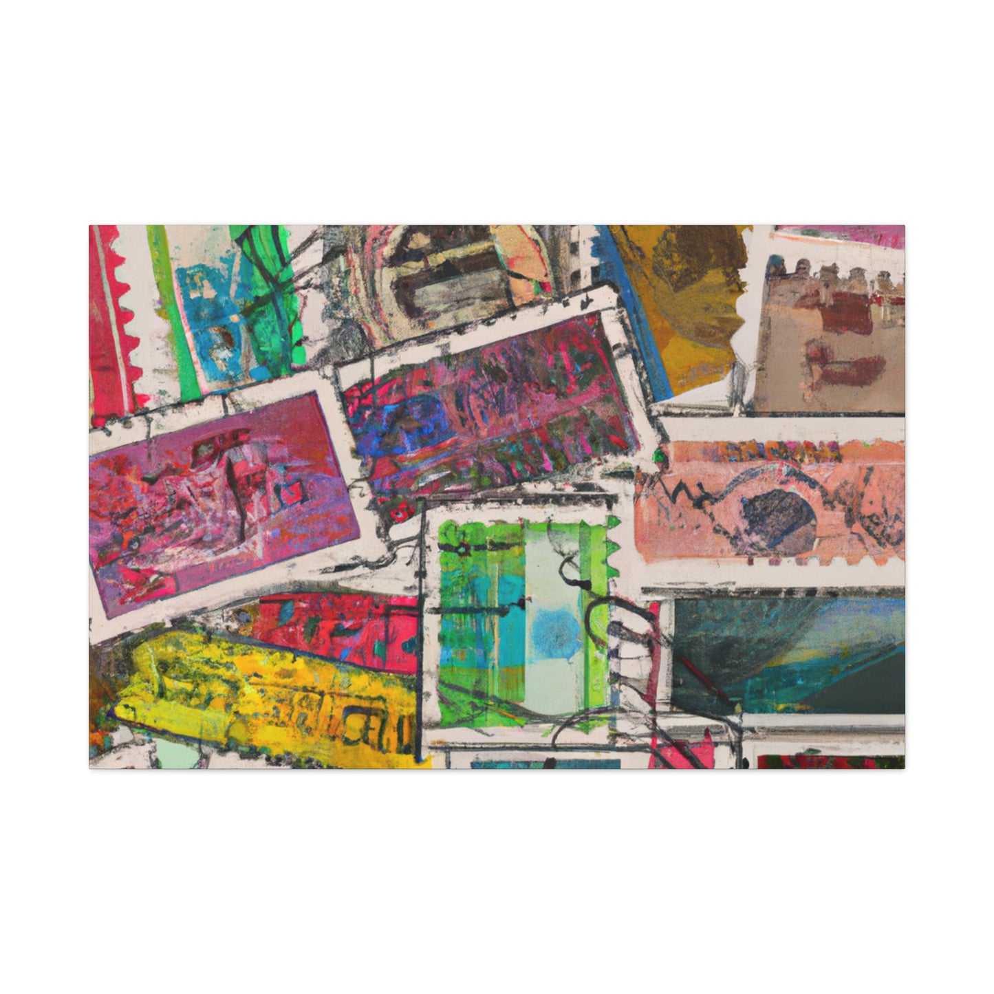 "Global Expressions" - Postage Stamp Collector Canvas Wall Art